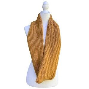 Chunky Knit Infinity Scarf – Mustard Yellow Circle Scarf Cozy Fall Winter
